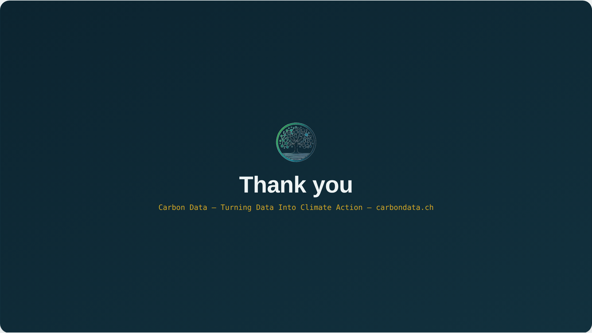 Closing page: summary and contact details.